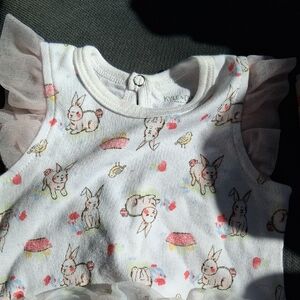 Adorable Bunny Print Kids One Piece